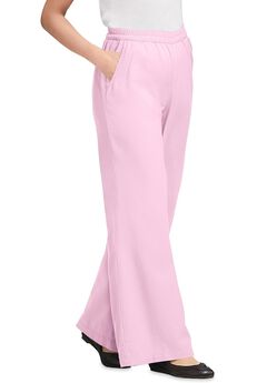 Perfect Elastic-Waist Wide-Leg All-Cotton Pull-On Denim Jeans