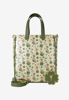 Loungefly x Disney Tinker Bell All-Over Print Tote Bag With Coin Bag Clovers