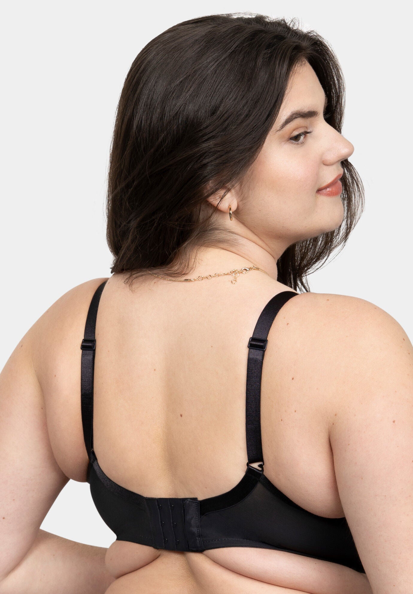 No Show Lace Plunge T-shirt Bra, BLACK HUE, on-hover image number 1