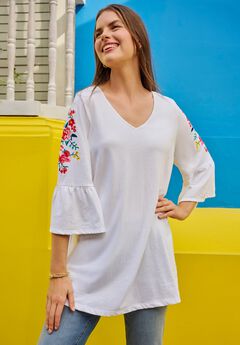 Three-Quarter Bell Sleeve Tunic