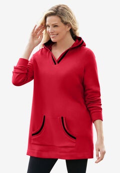 V-NECK HOODIE SWEATSHIRT