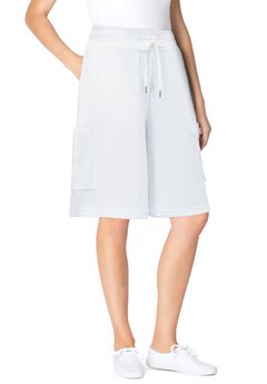 Plus Size White Denim Shorts