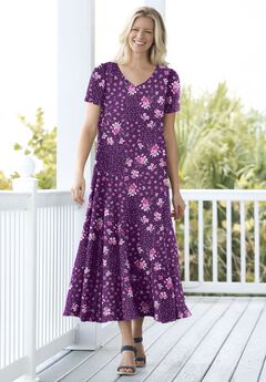 Short-Sleeve Crinkle Dress