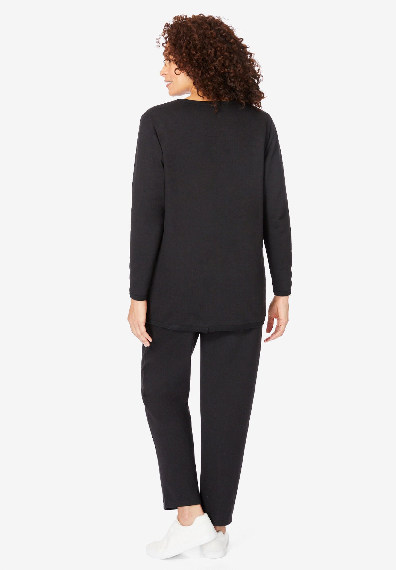 Fleece Sweatshirt Set Woman Within
