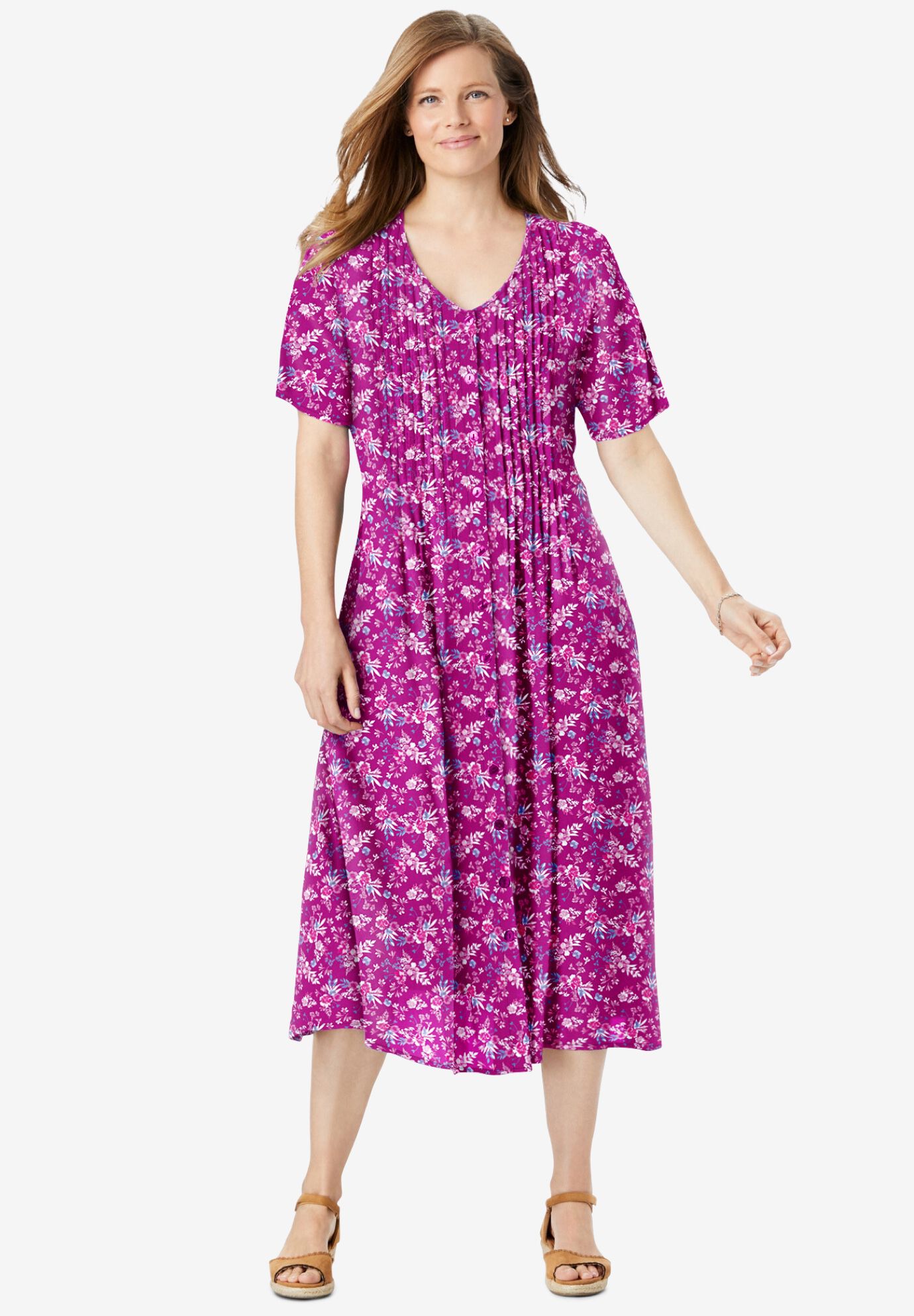 Morwenna | Women’s Floral Button-Front Spring Dress main image 0