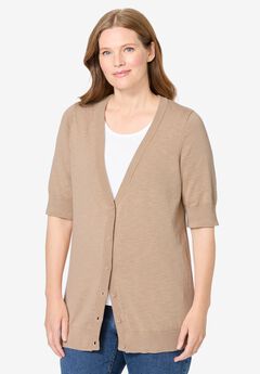 Lightweight Short Sleeve V-Neck Cardigan