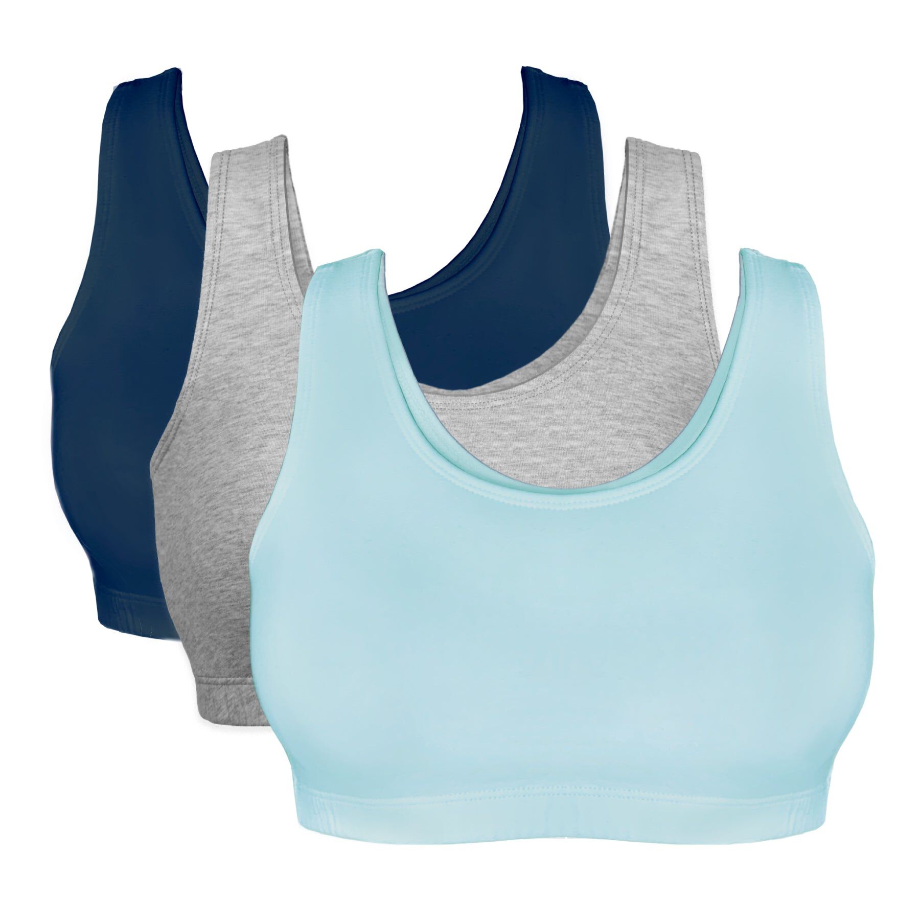 Bestform Tank Style Sports Bra 3-Pack - 5009012PP, AQUA GREY NAVY, hi-res image number 0