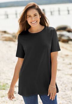 Plus Size Black Graphic Tees