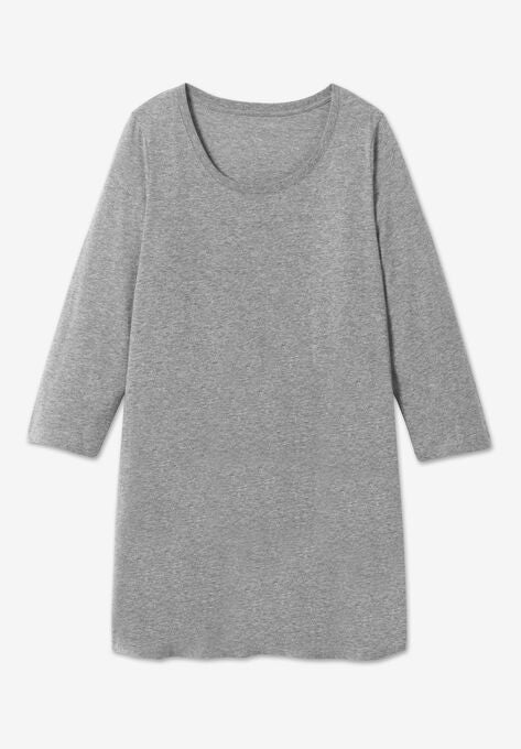 Perfect Three-Quarter-Sleeve Scoop-Neck Tunic, , alternate image number null