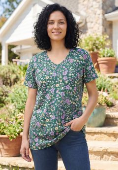 Plus Size Cooling V-Neck Tees For Summer