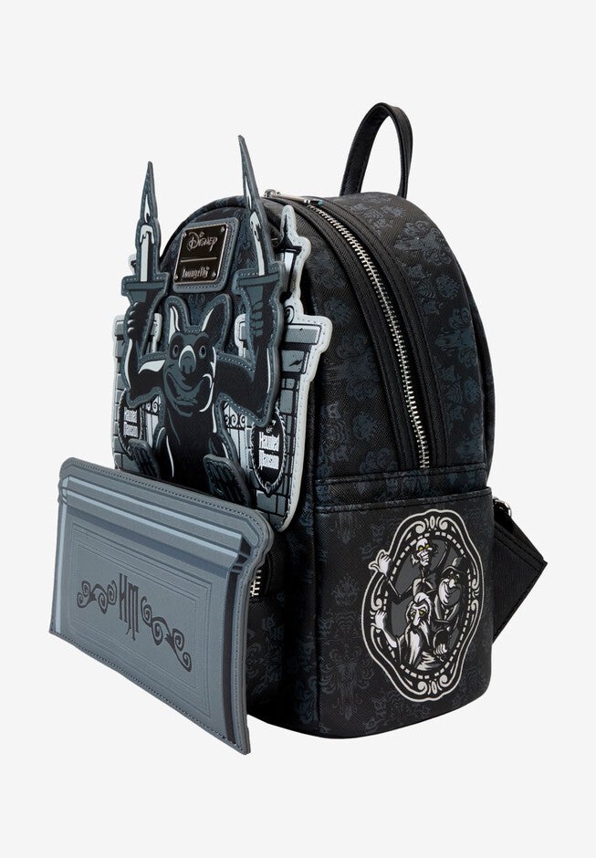 Loungefly x Disney Haunted Mansion Gargoyle Wallpaper Mini Backpack, BLACK, alternate image number null