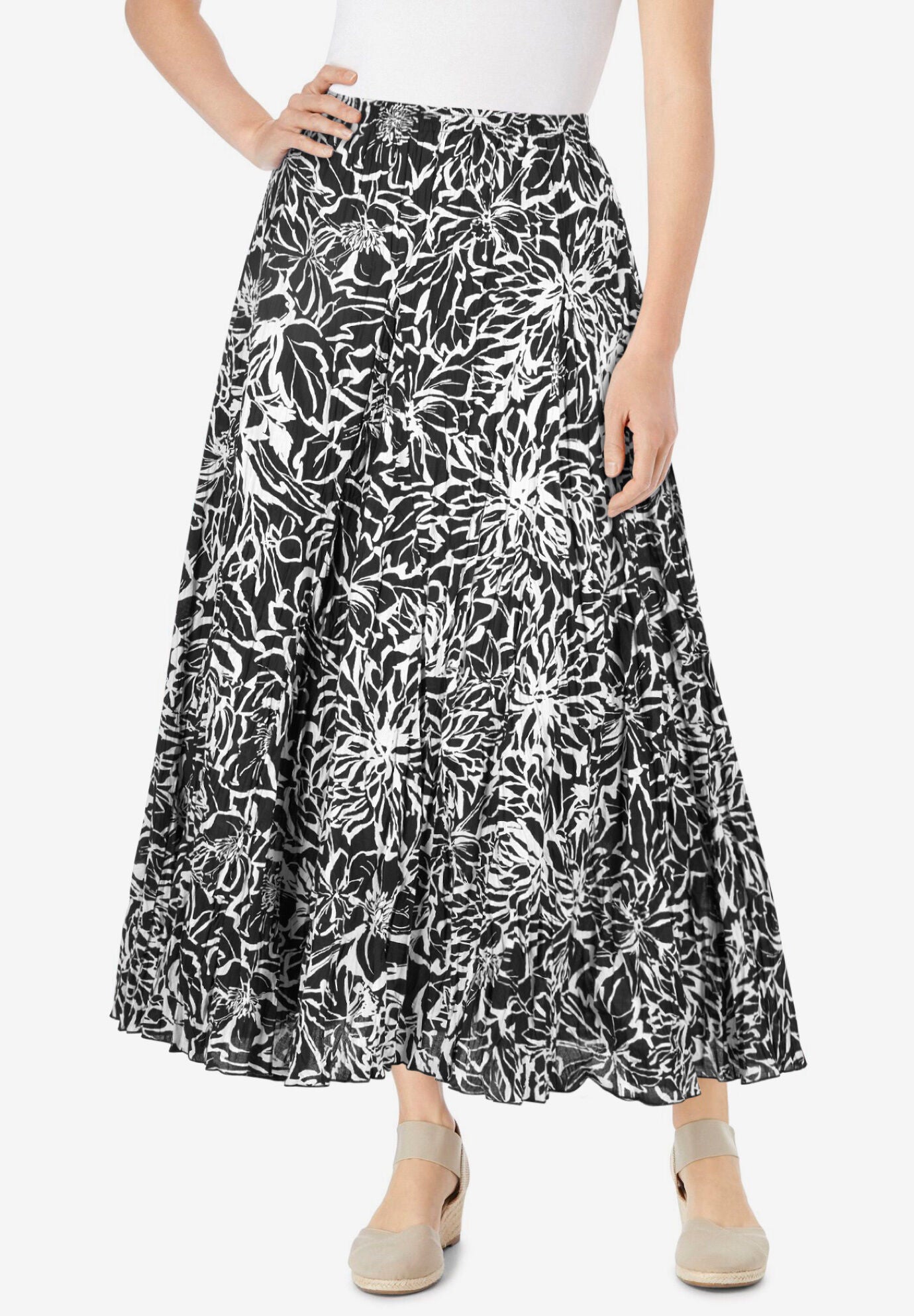 Printed Elastic Waist Skirt main image 0