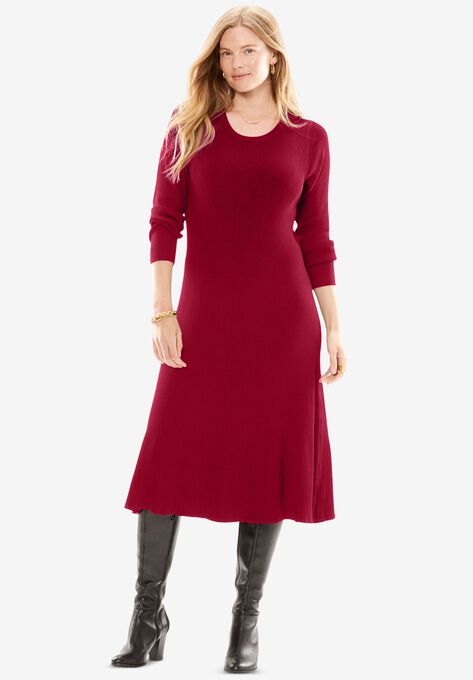 Rib Knit Sweater Dress Plus Sizecasual Dresses Woman Within