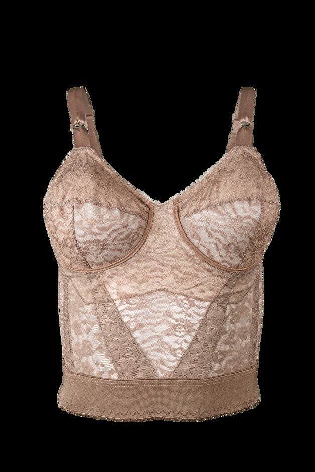 Expandable Cups Longline Bra, MOCHA, alternate image number 2