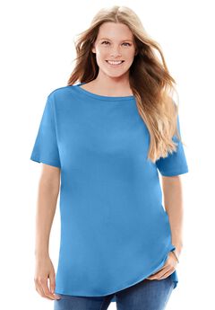 Perfect Short-Sleeve Boatneck Tunic
