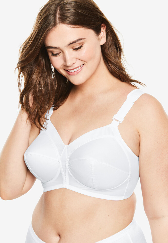Women's Seamless Bra No Underwire Comfort Support Bra with Removable Pad  Women's Plus Size Luxe Lace Wire Free Bra Women's Full Figure MagicLift Plus  Size Seamless Wirefree Sports Bra White : 