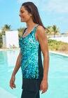 Longer-Length Scoop Neck Tankini Top, , alternate image number null