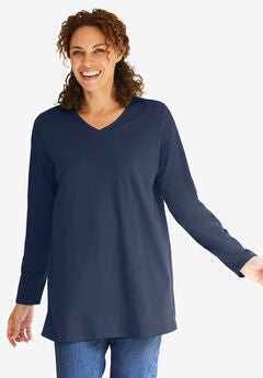 Perfect Long-Sleeve V-Neck Tunic