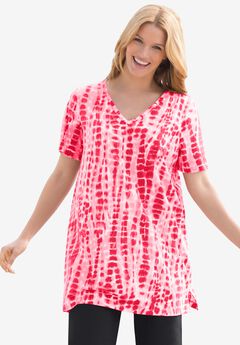 V-Neck Tie-Dye Tunic