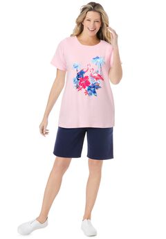2-Piece Knit Tee and Short Set