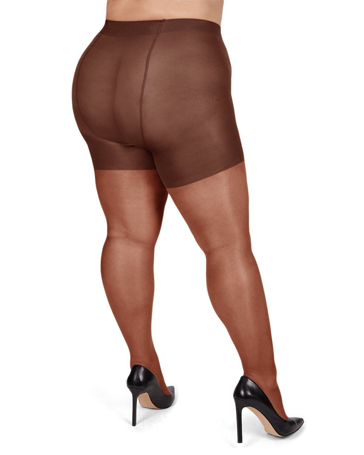 Energizing Plus Size Curvy Control Top Pantyhose, FRENCH COFFEE, alternate image number 2