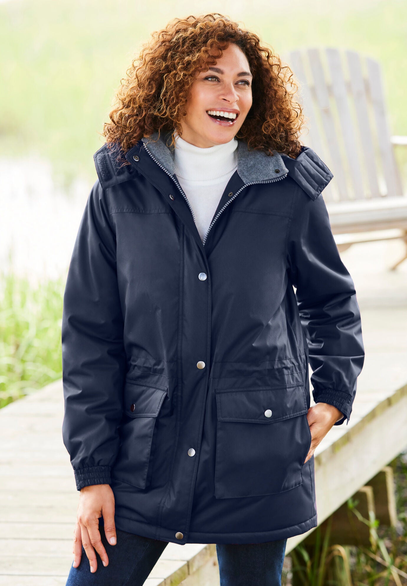 Woman within parka clearance