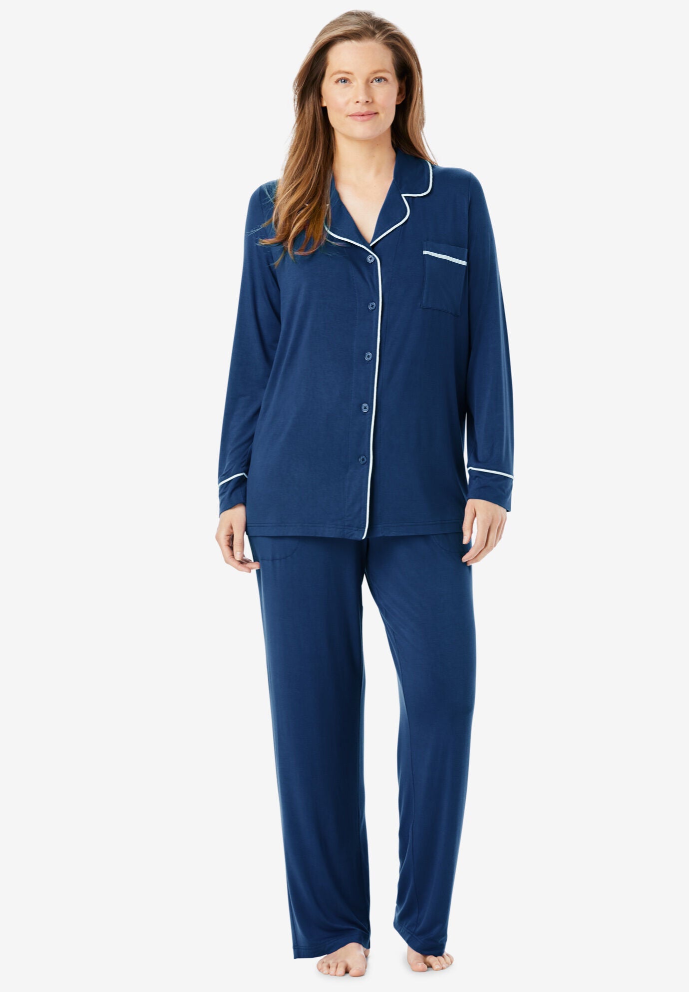 Woman within pajamas store
