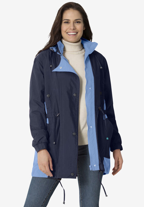 Colorblocked Taslon® Anorak, NAVY FRENCH BLUE, hi-res image number null