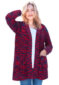 Open Front Chenille Cardigan Sweater