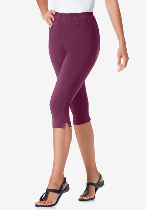 Stretch Cotton Capri Legging, , hi-res image number null