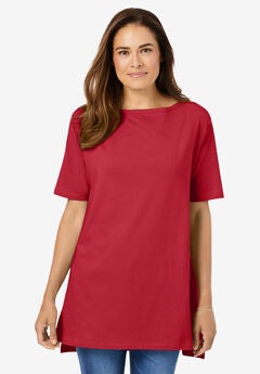 Perfect Short-Sleeve Boatneck Tunic