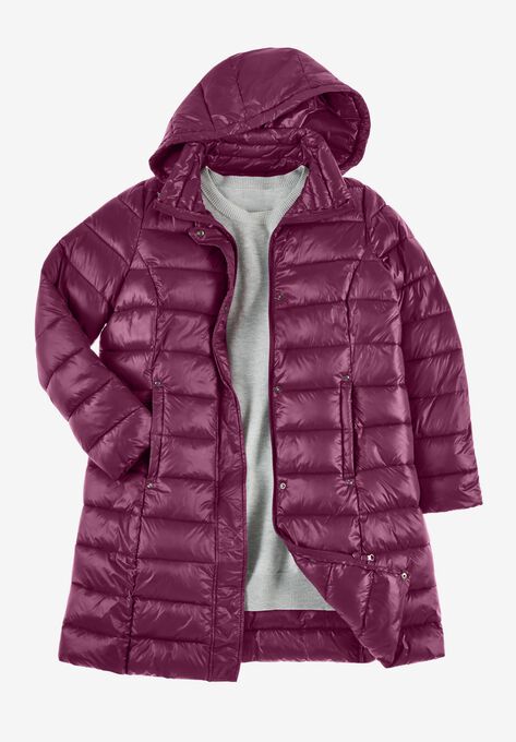 Long Packable Puffer Jacket, , alternate image number null