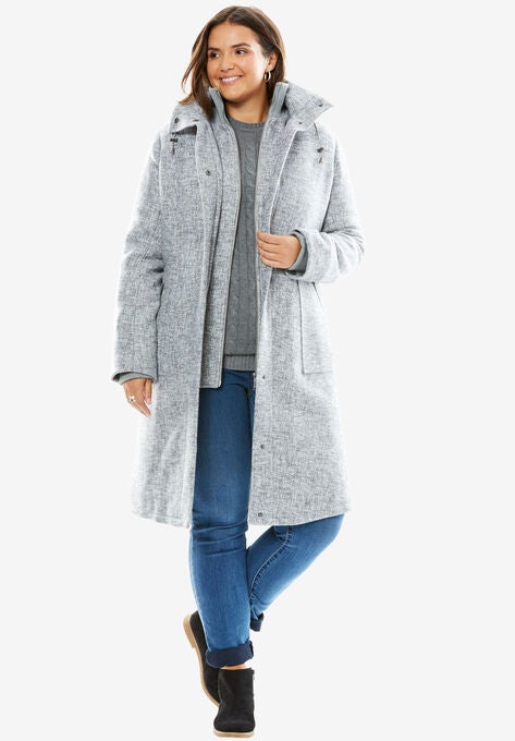 Wool Layered Winter Coat Plus Size Wool Coats Woman Within