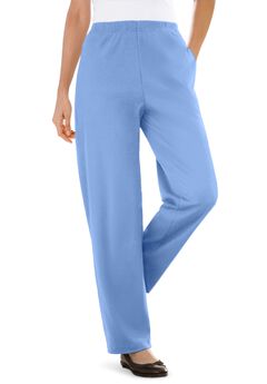 7-Day Knit Ribbed Straight-Leg Pull-On Pants