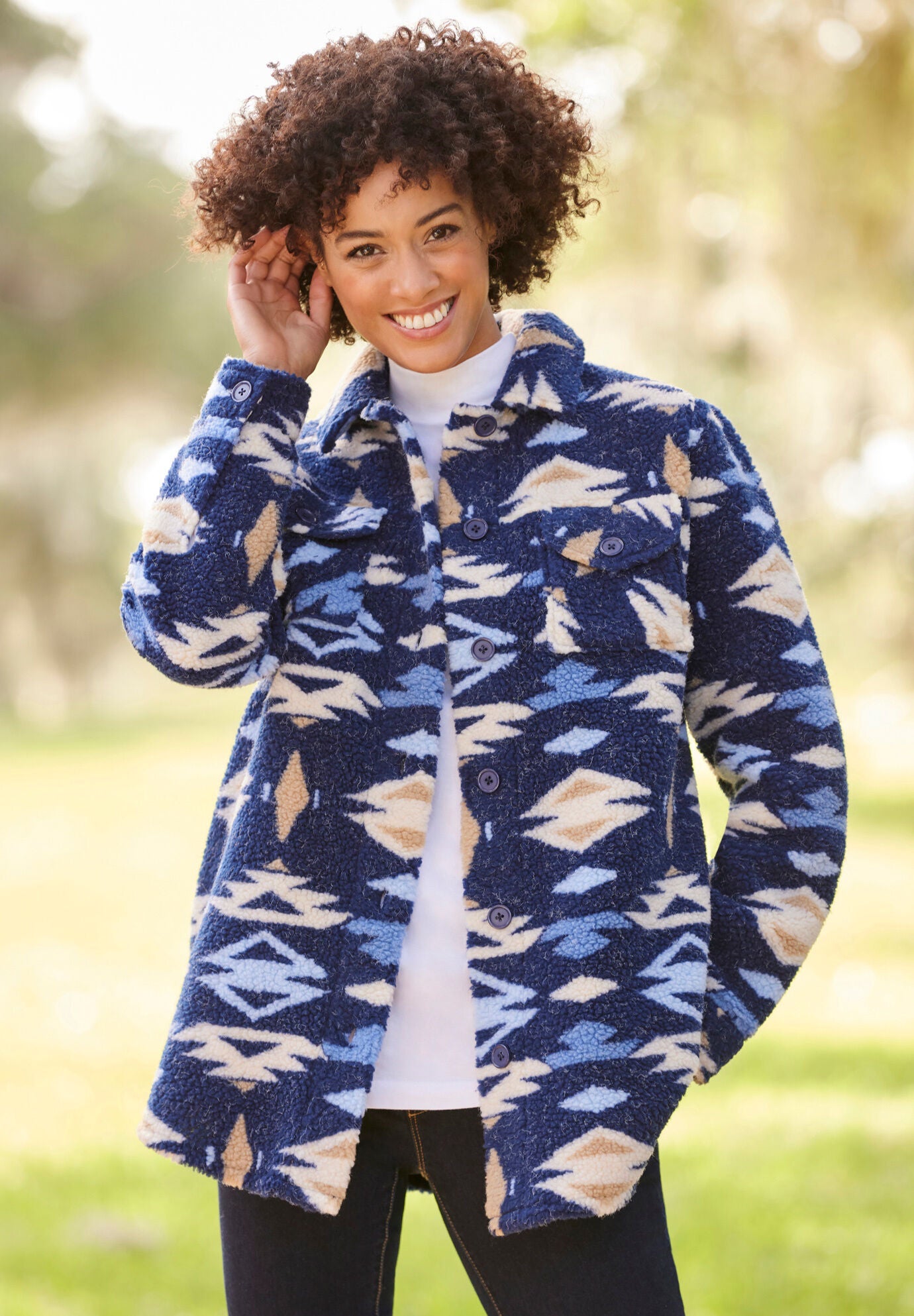 Berber ButtonFront Jacket Woman Within