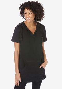 Plus Size Black Short Sleeve Tops