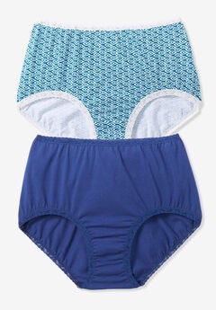 Cotton Spandex Lace Detail Brief 2-Pack