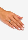 Yellow Gold-Plated Sterling Silver Genuine Diamond Accent Cross Ring, , alternate image number null