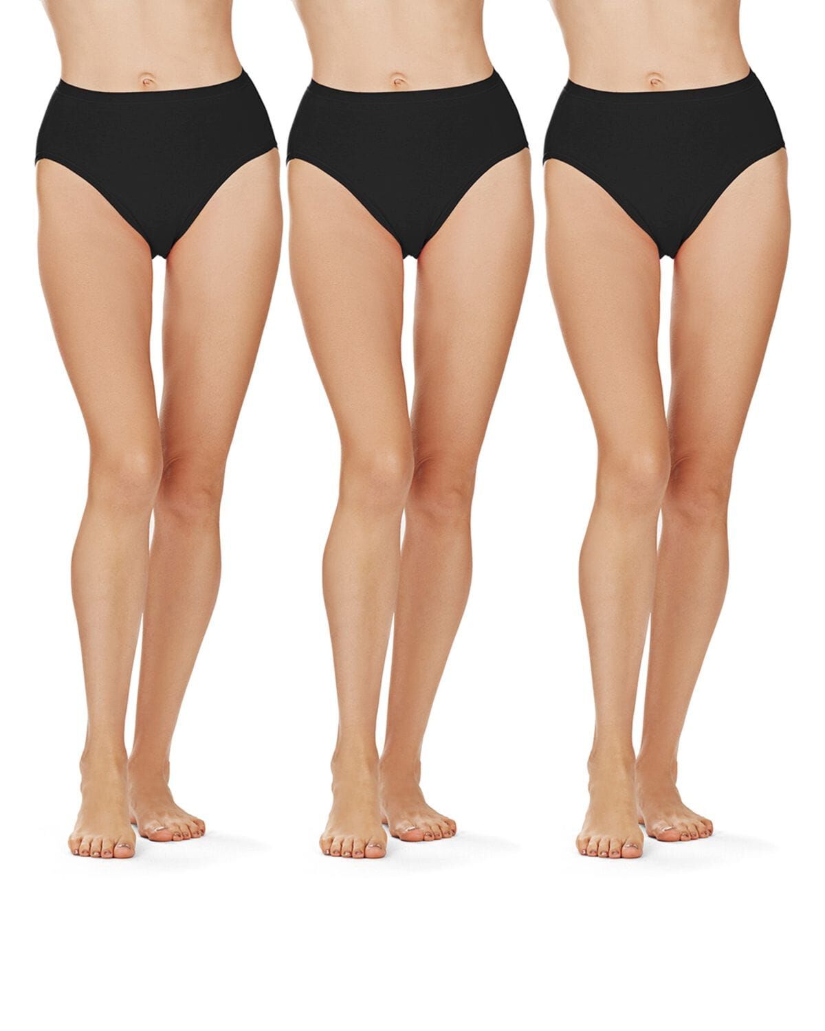 Combed Cotton Basic Hipster Panties 3 Pack, BLACK, alternate image number 2