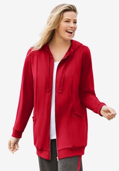 Zip Front Tunic Hoodie Jacket