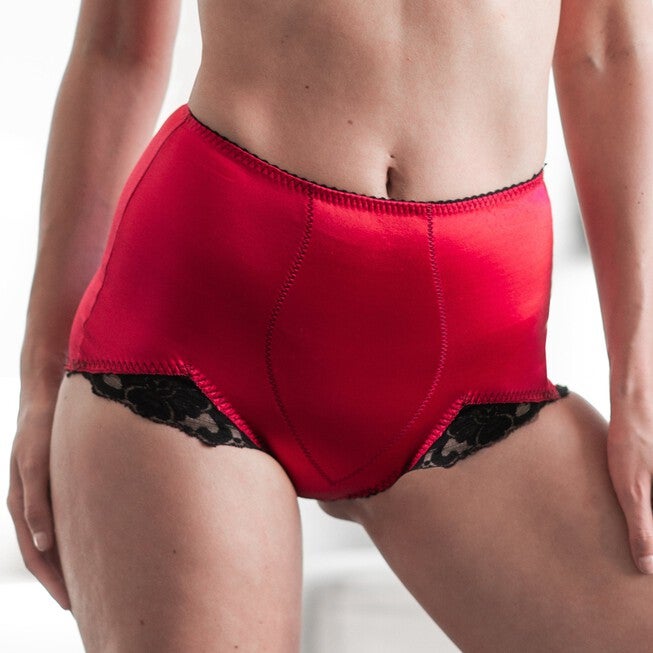 Light Shaping Panty with comfort V Leg lace design, RED, hi-res image number 0