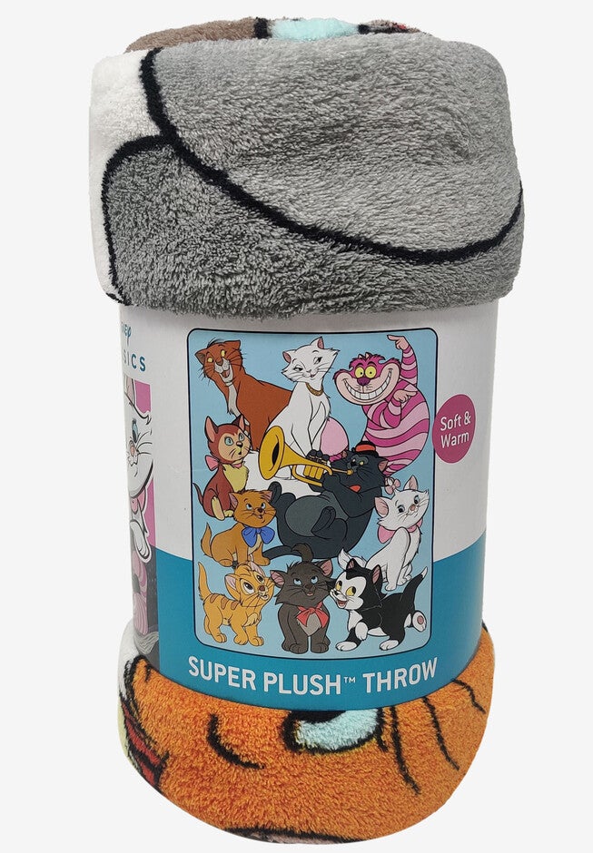 Disney Cats Throw Blanket 46 inches x 60 inches Plush Figaro Cheshire Cat Dinah Toulouse, , alternate image number 5