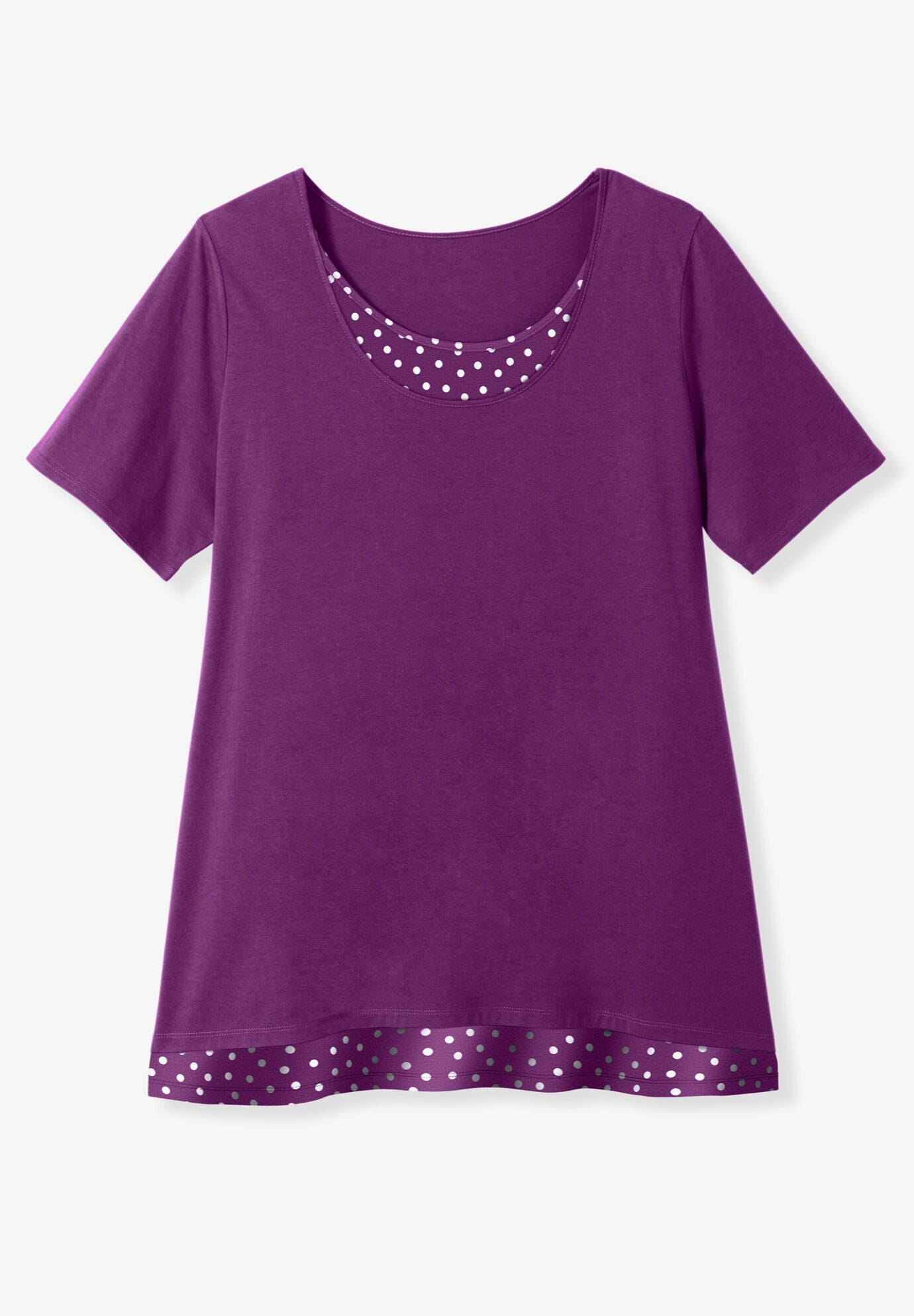 Layered-Look Print Tunic, , alternate image number 3