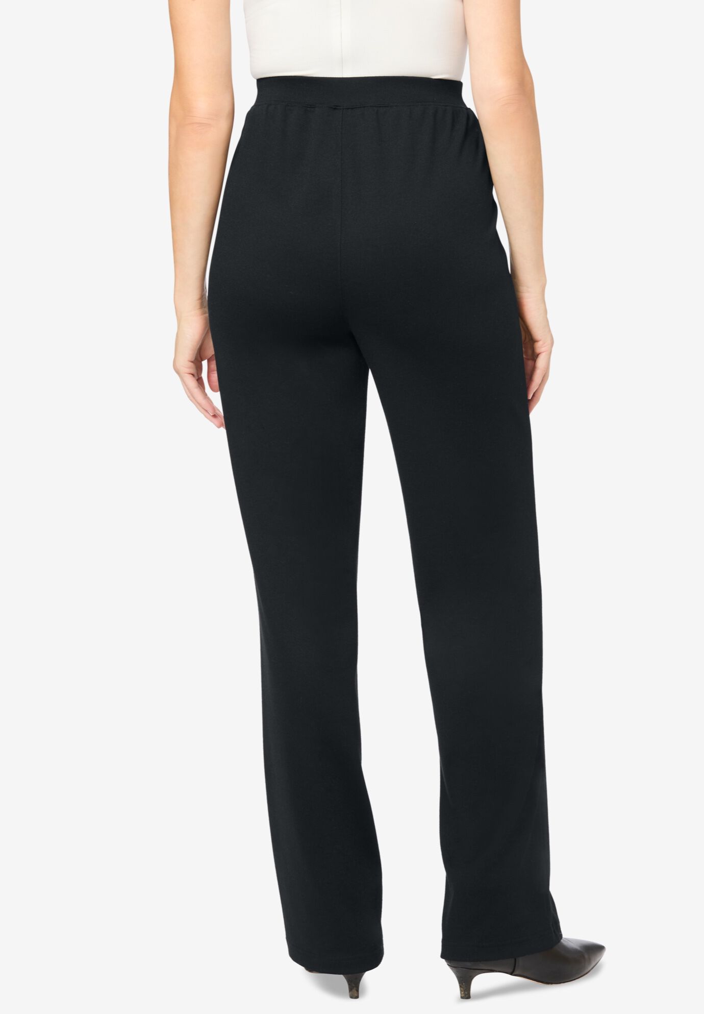 Plus Size Women s Wide Leg Ponte Knit Pant by Woman Within in Heather Charcoal Size 12 T