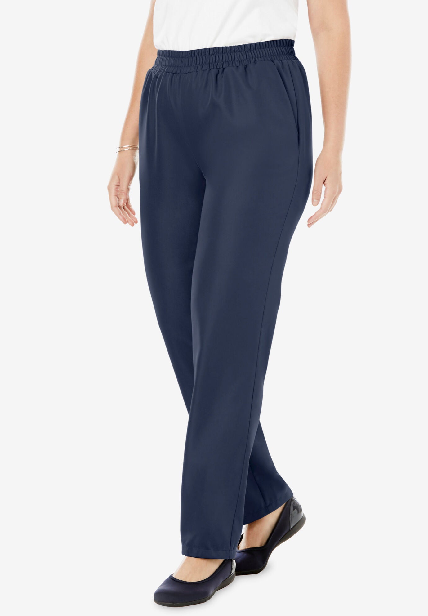 Woven Hassle-Free Pull-On Pants, , alternate image number 2