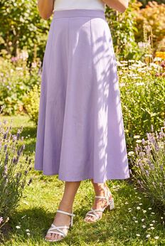 Linen-Blend Skirt