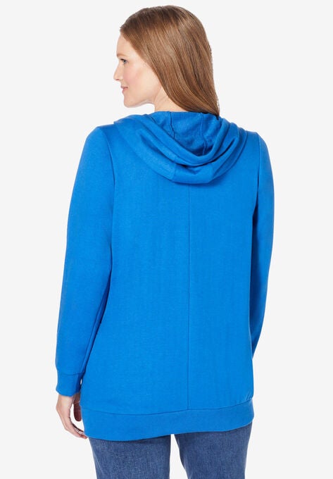 Zip front tunic hoodie clearance