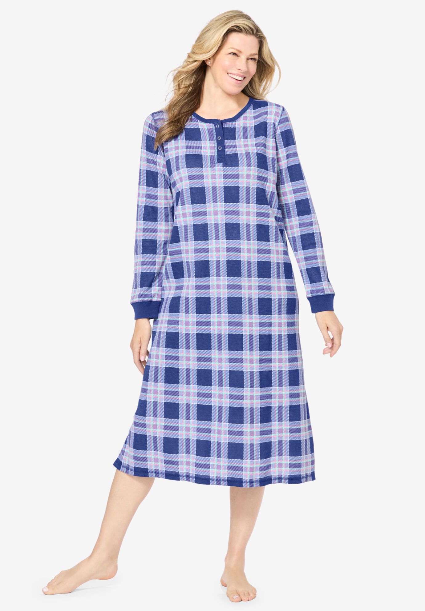 Thermal Henley Nightgown Woman Within