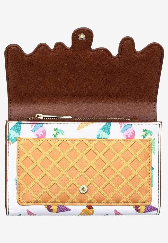 Disney x Loungefly Women's Ice Cream Cones Princesses Snap Flap Wallet, , alternate image number null