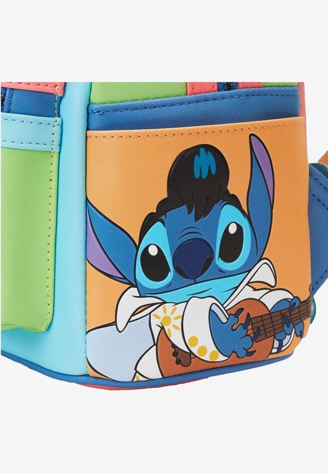Loungefly x Disney Stitch Color Block Mini Backpack, BLUE, alternate image number 5